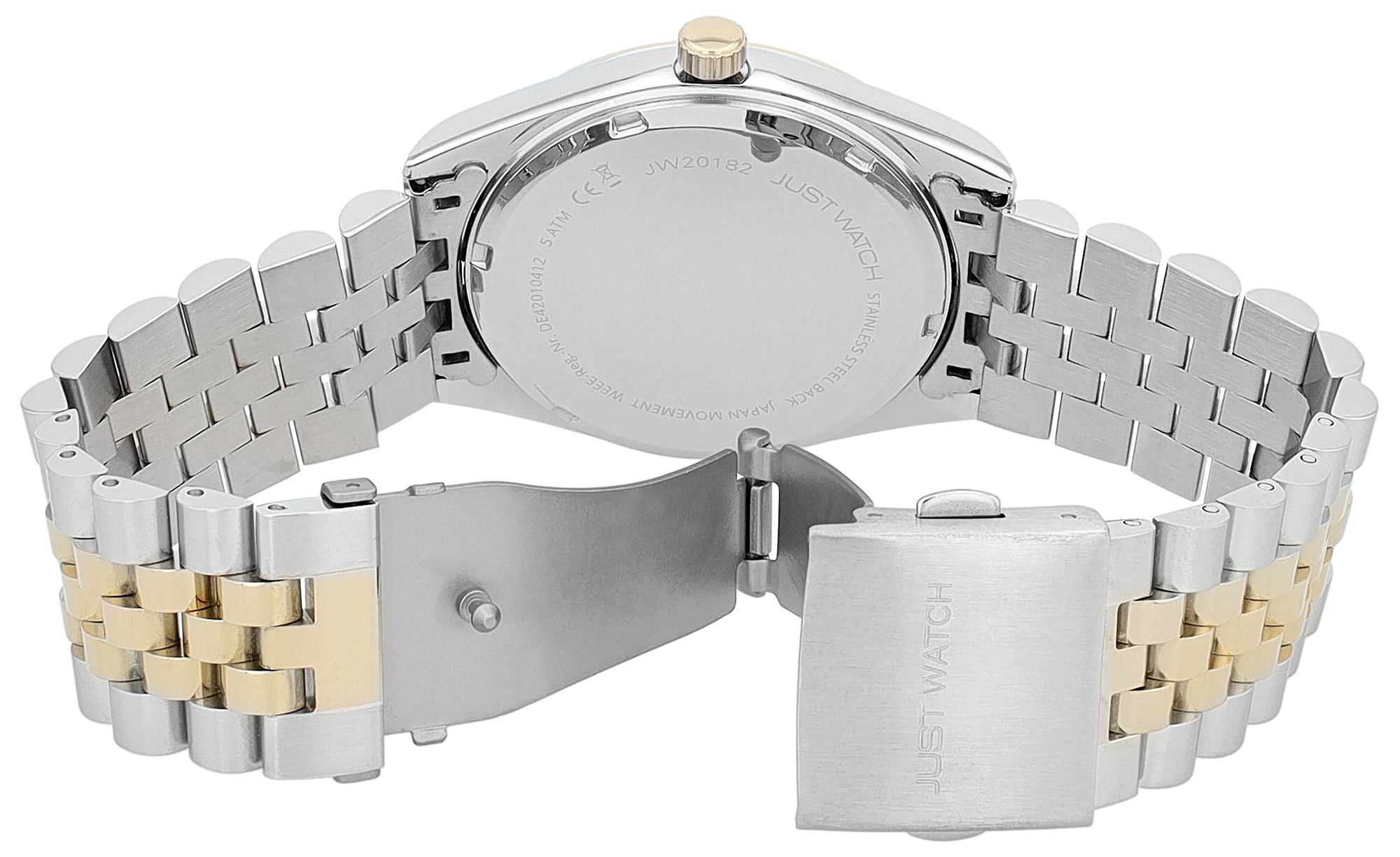 Just Watch Herrenuhr "Harald" mit Edelstahl Gliederarmband, Datumsanzeige, Ø 42 mm, 5ATM, silberfarben/bicolor