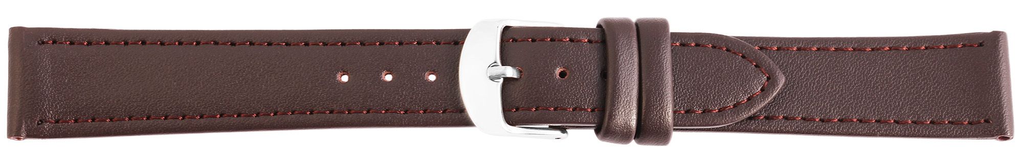 Uhrenarmband, Echtleder, dunkelbraun, 10 mm