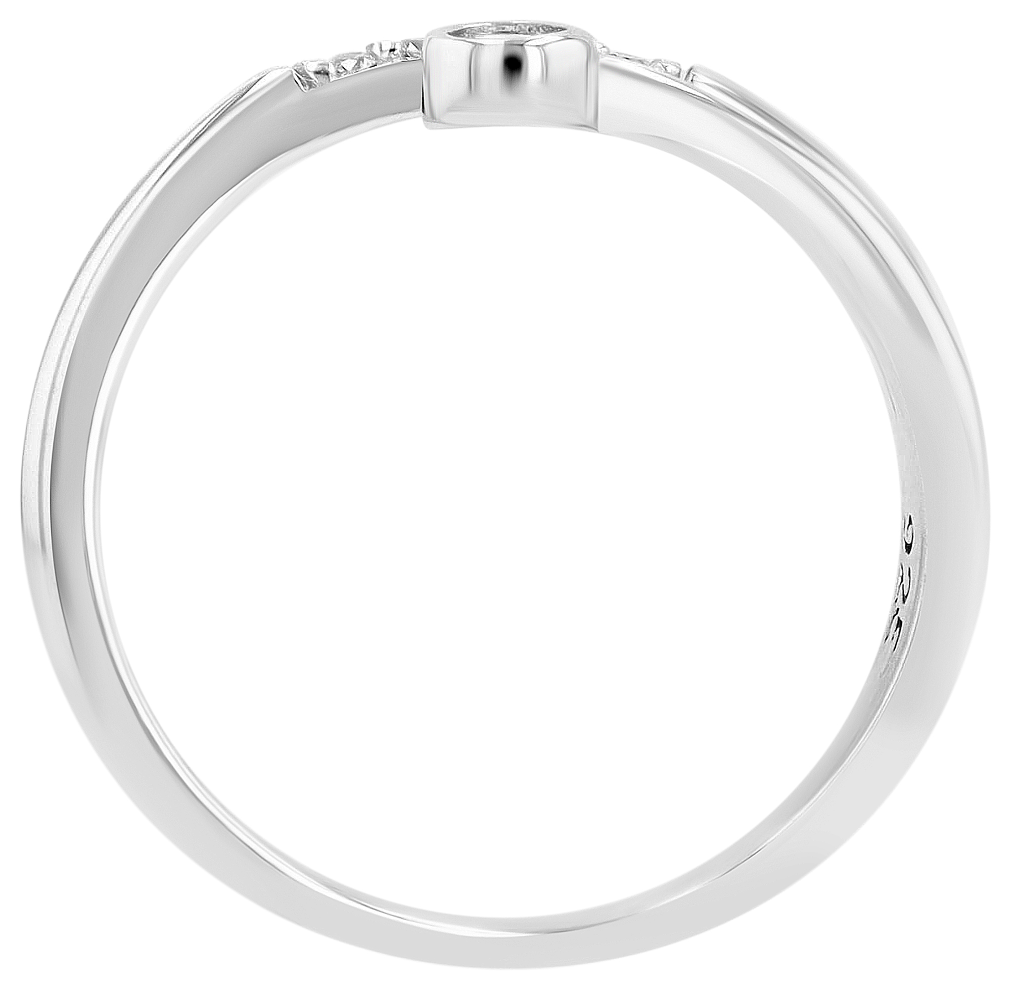 "Madeline" 925/- Echt Silber Ring, Zirkoniabesatz, rhodiniert, Gr. 54