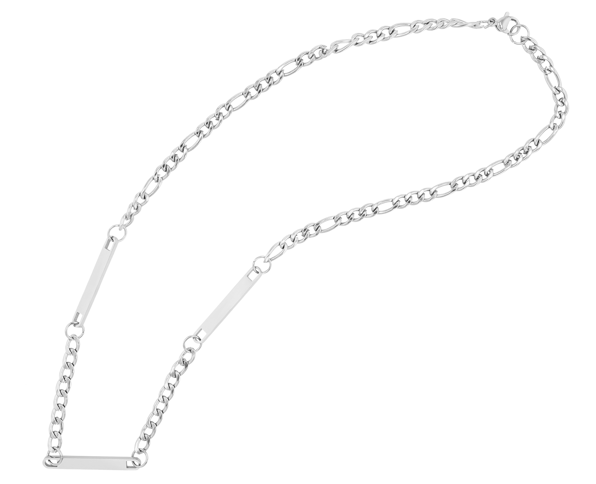 "Robin" Edelstahl Figarokette gravurfähig, silberfarben, Breite 4 mm
