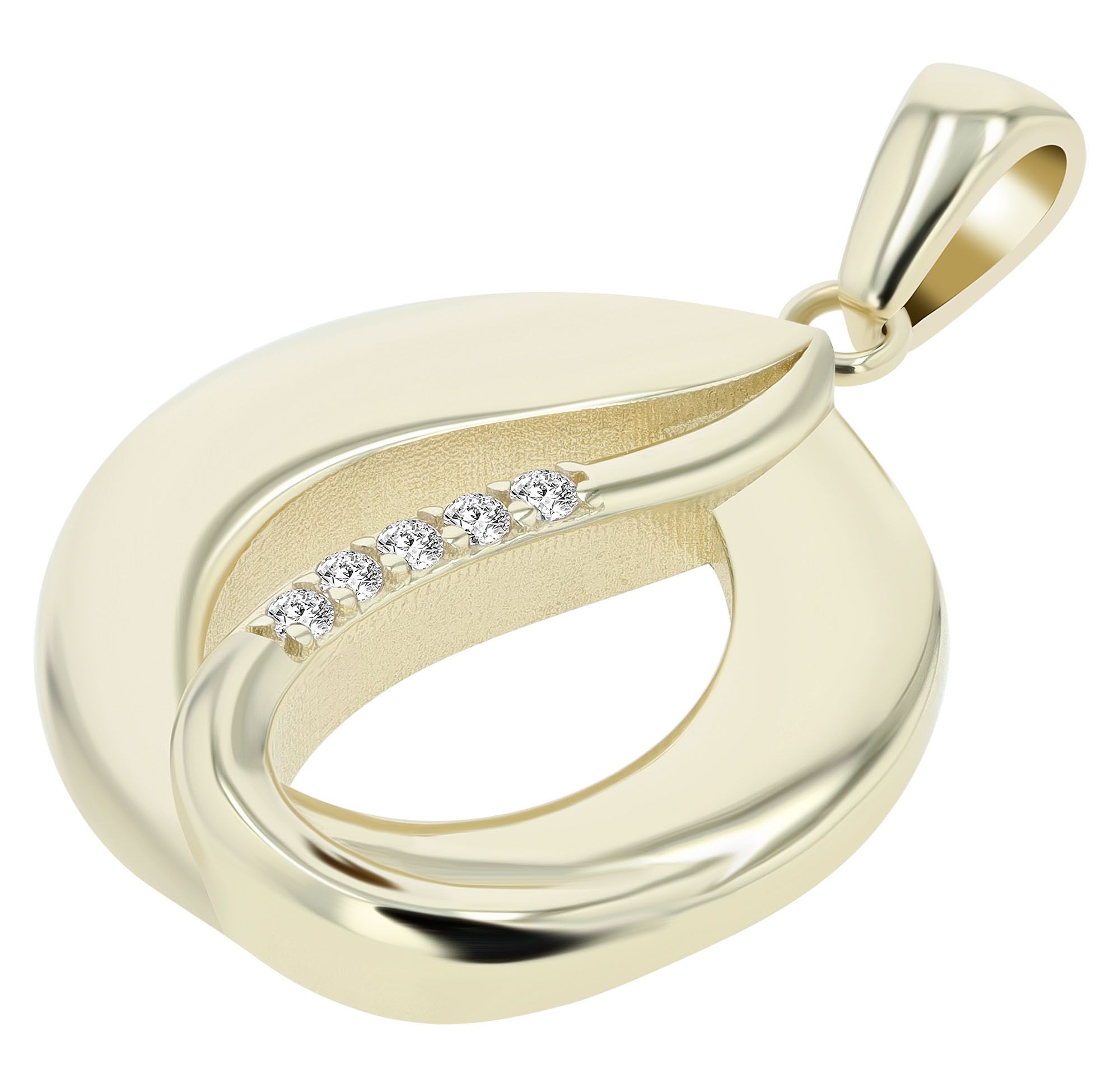 333/- Gold Anhänger "Amara" mit Zirkonia ohne Kette, 8 Karat, Gelbgold