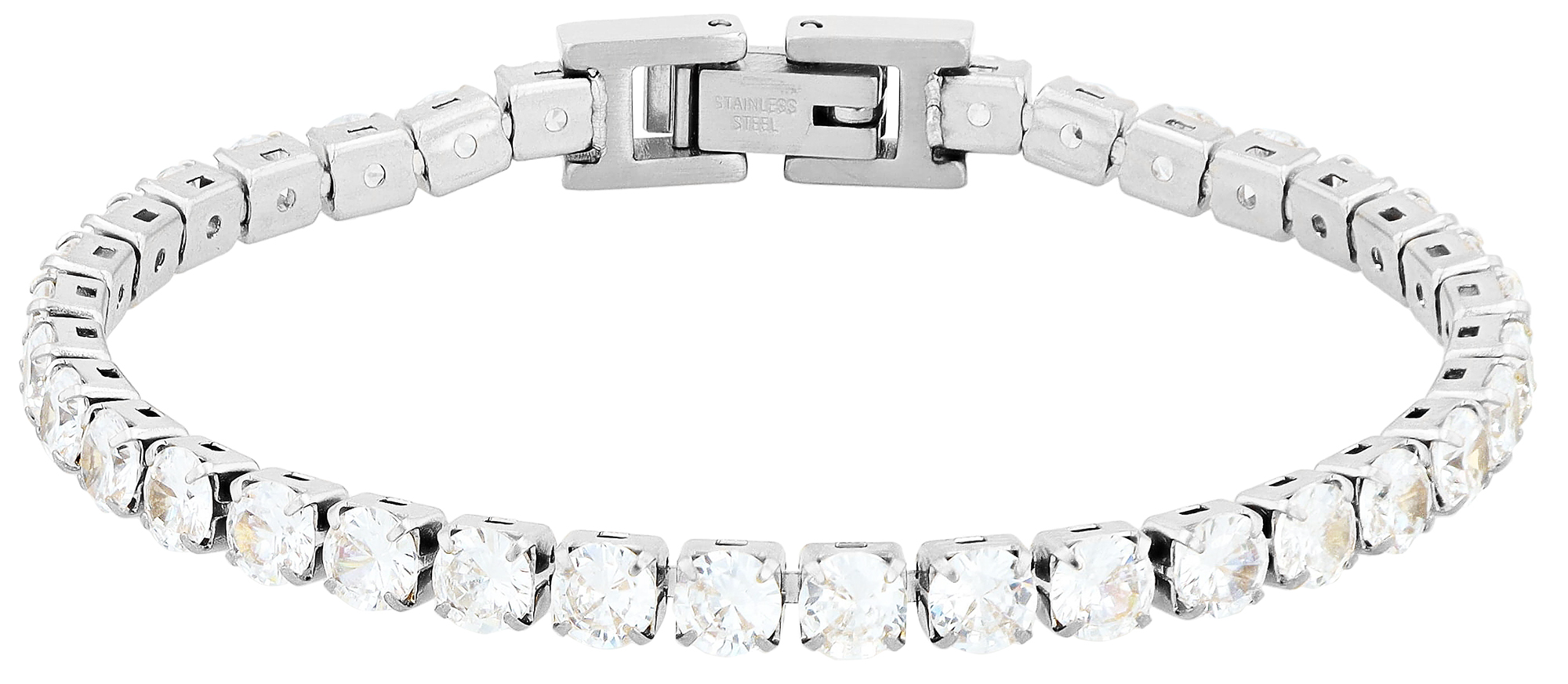 "Detta" Tennis-Armband Zirkonia, 16,5 + 2,5 cm, silberfarben