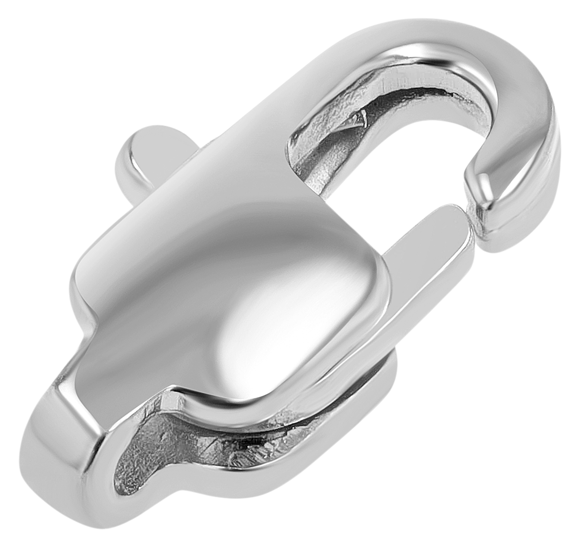 Flachkarabiner 11 mm (Schmuckersatzteilen) Edelstahl, VE-10, silberfarben