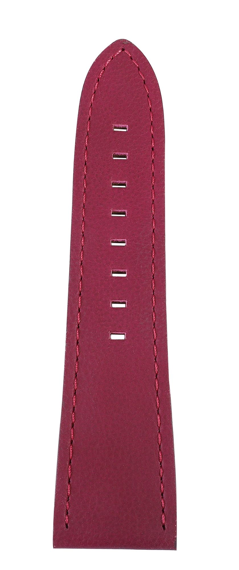 Echtleder-Uhrenarmband "super-soft", fuchsia-pink, Naht, 22 mm