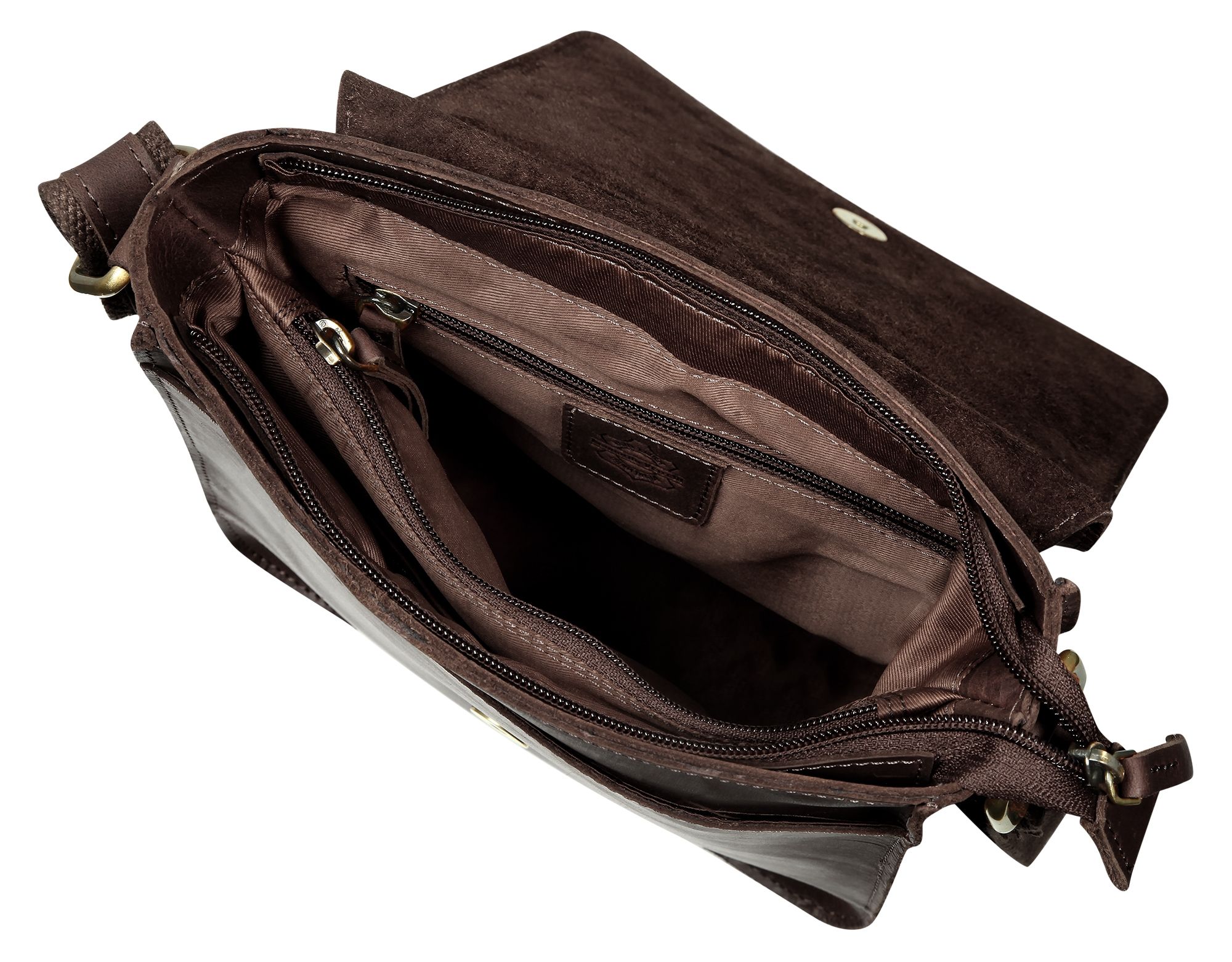 "Sirin" Leonardo Verrelli Echtleder Umhängetasche Echtledertasche, dunkelbraun