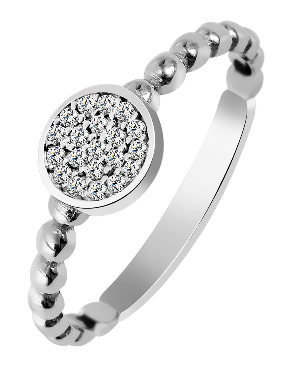 925/- Echt Silber Ring "Eivor" mit Zirkoniabesatz, 925/rhodiniert, Gr. 50