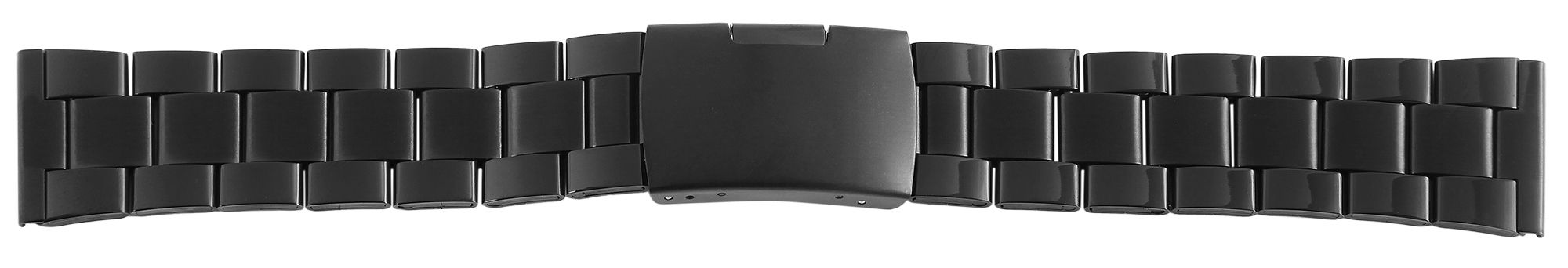 Edelstahl-Uhrenarmband, schwarz, 18 mm