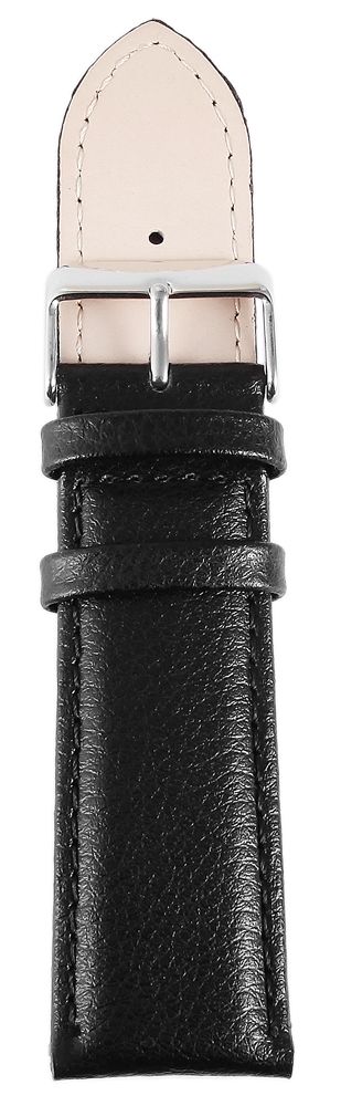 Echtleder-Uhrenarmband, schwarz, 22 mm