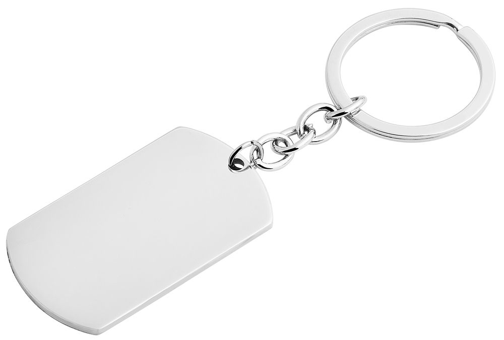 "Pelle" Edelstahl Dog Tag - Schlüsselanhänger für Gravuren, silberfarbig