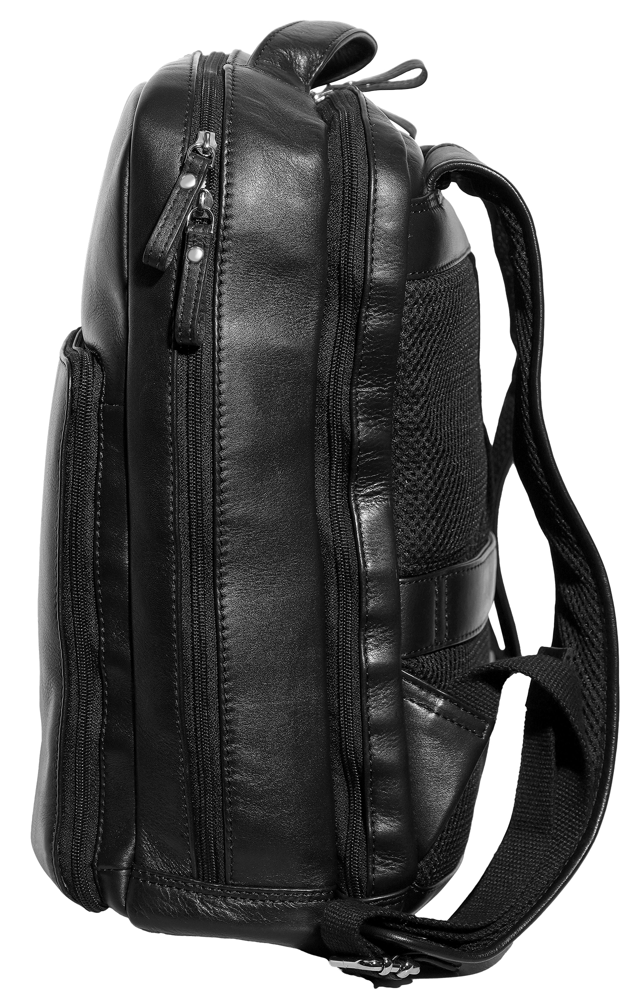 Leonardo Verrelli Echt Leder-Rucksack für Business, Alltag & Reisen, schwarz
