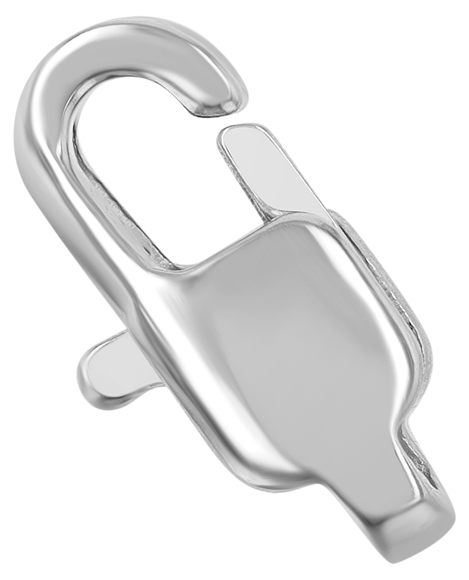 Flachkarabiner 11 mm (Schmuckersatzteilen) Edelstahl, VE-10, silberfarben