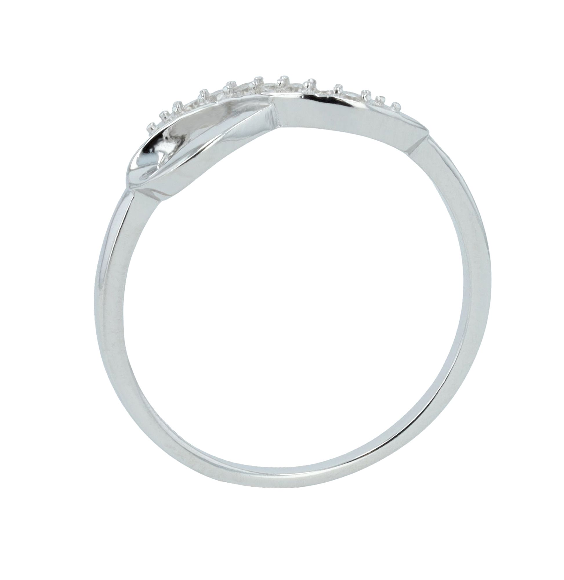 925 Echt Silber Ring, Infinity, Zirkoniabesatz, 925/rhodiniert, Gr. 54
