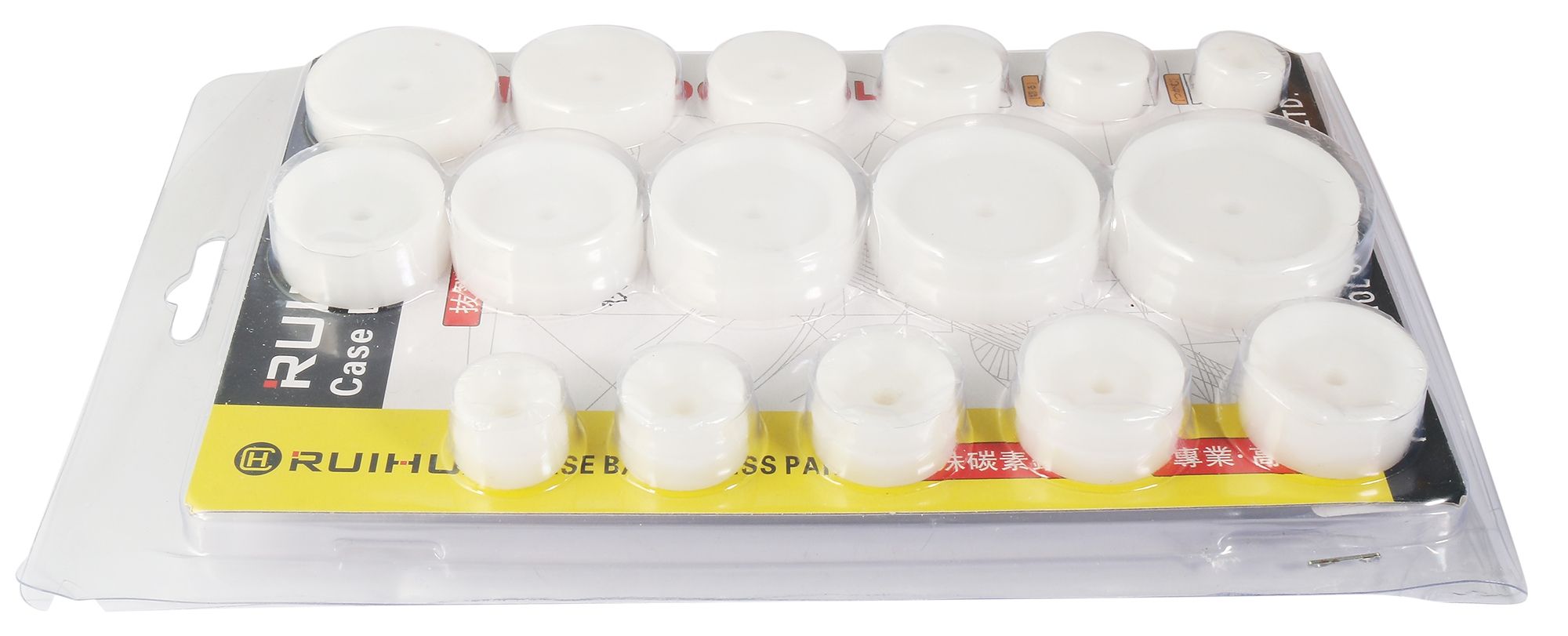 16er Set Druckstücke - Glaseinpresser und Gehäusebodenschließer, Ø 18 - 50 mm