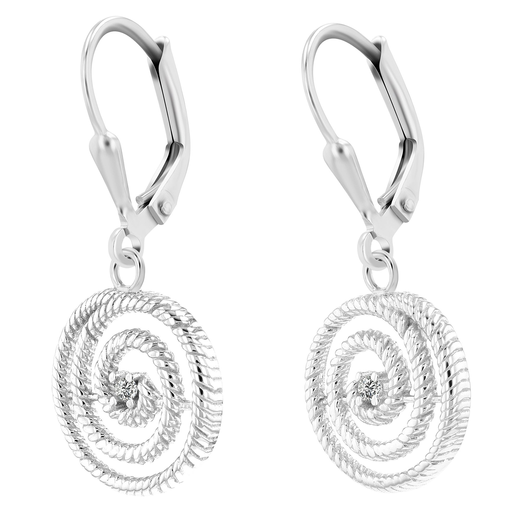 "Akira" Zirkonia, Ohranhänger in 925/- Silber, rhodiniert