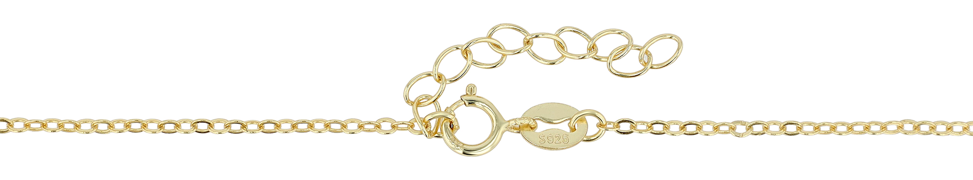 "Amaly" 925/- Echt Silber Kette mit Anhänger (bunte Zirkone), vergoldet