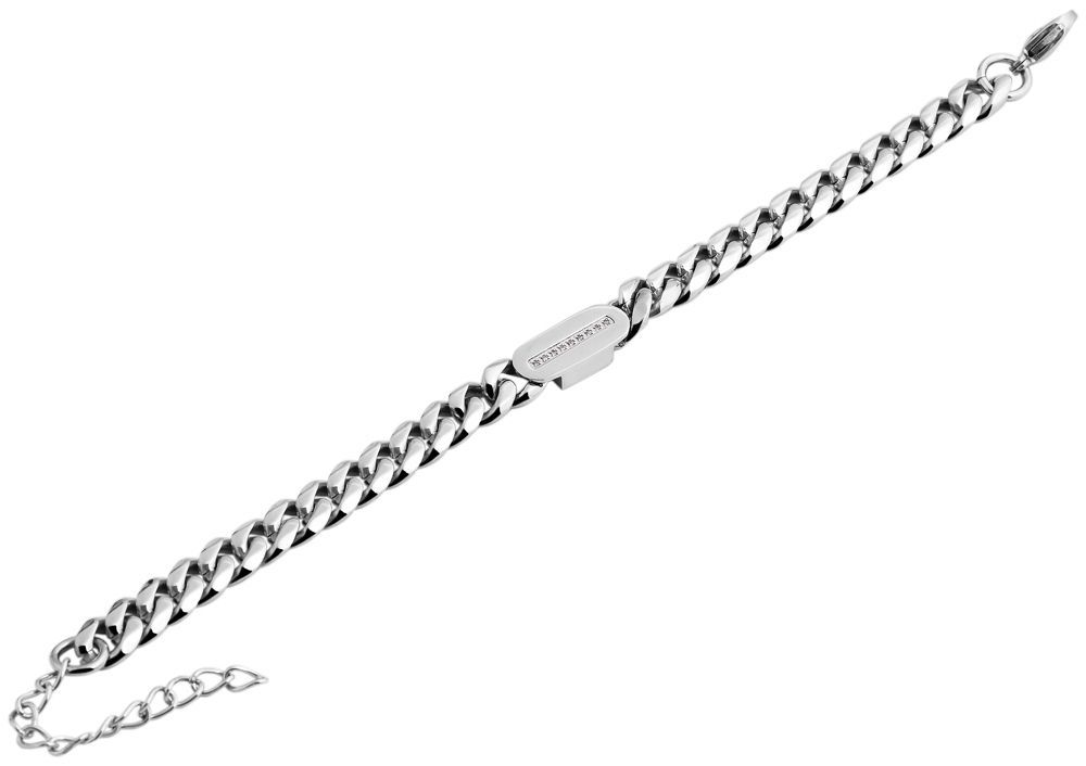 Akzent Panzerketten-Armband aus Edelstahl in silberfarbig