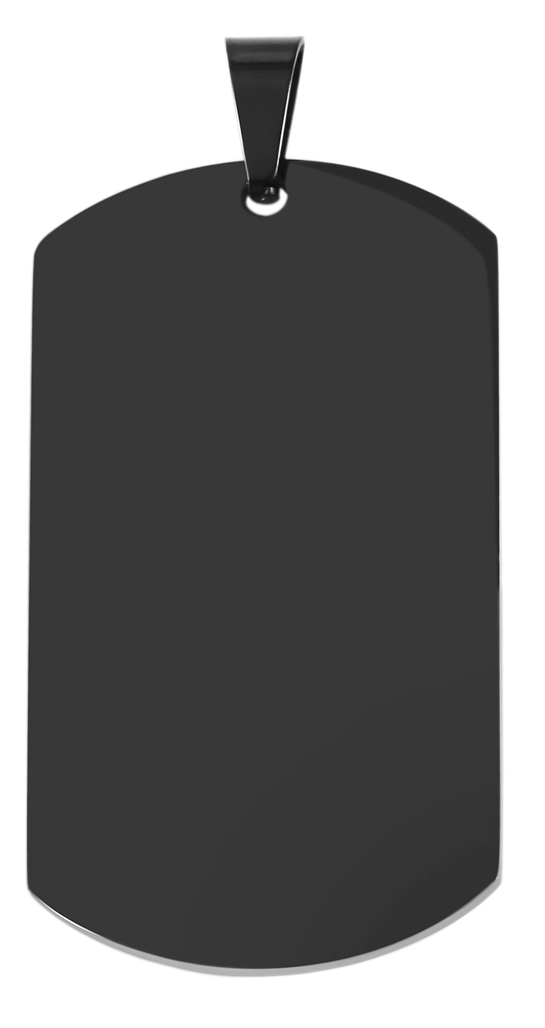 "Asha" Akzent Edelstahl Gravuranhänger/ Dog Tag, 50 x 29 mm, schwarz