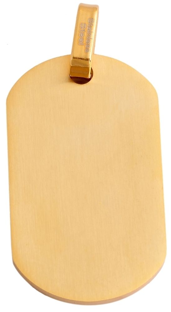 "Gera" Akzent Edelstahl Gravuranhänger, mattiert, goldfarben