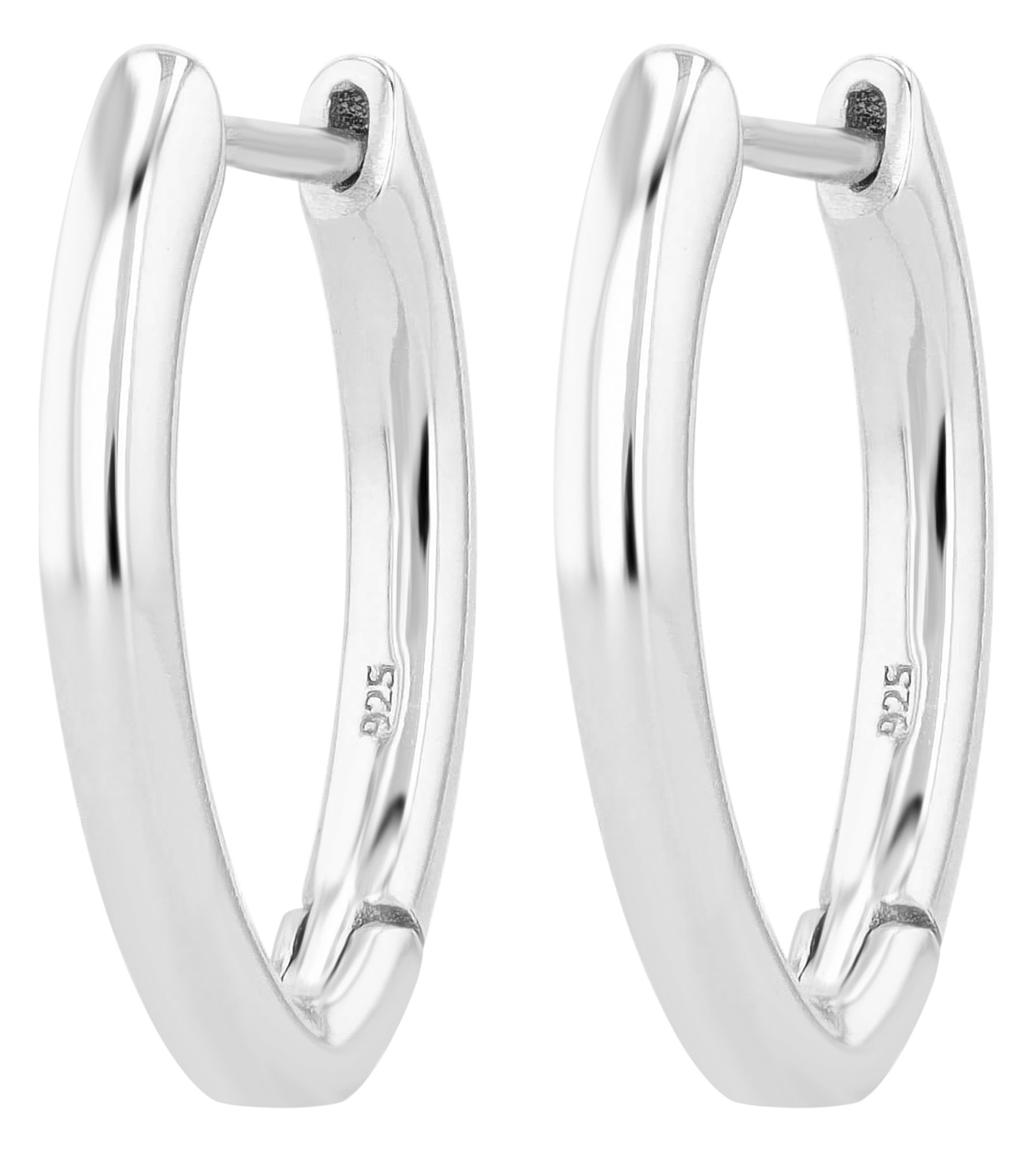 "Aghatha" 925/- Echt Silber Creole in V-Form, silberfarben rhodiniert