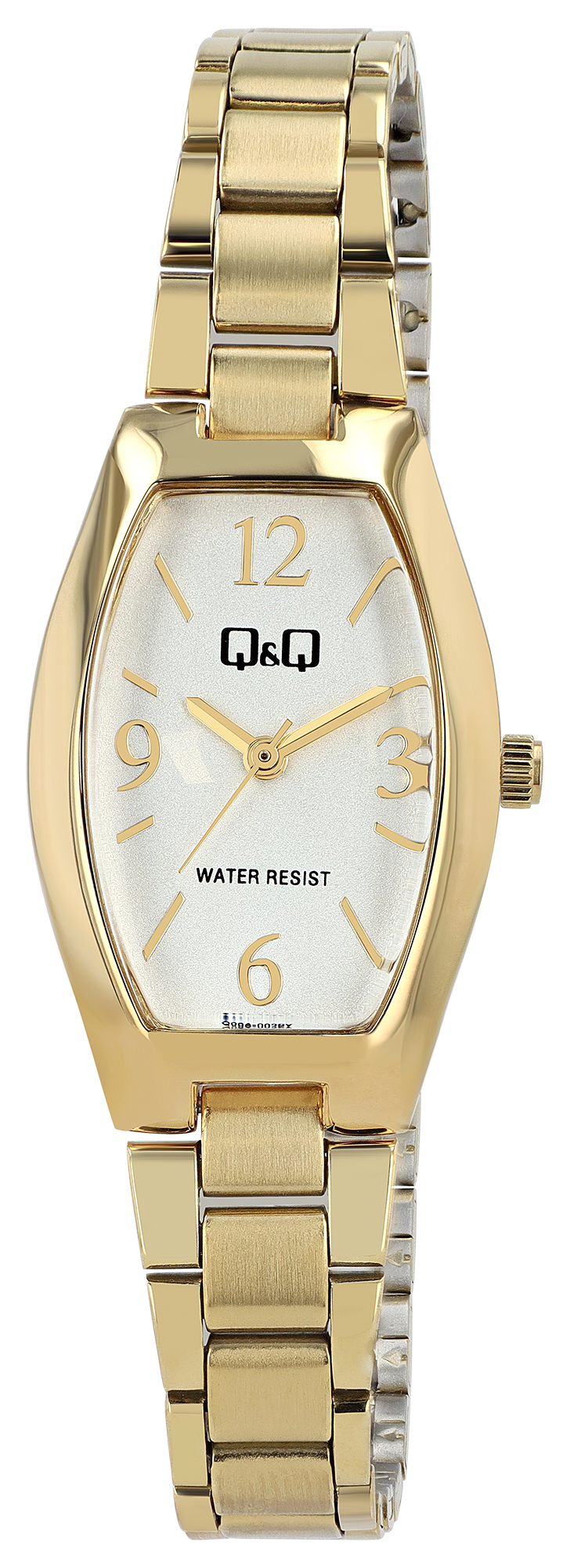 Q&Q Damenuhr, Edelstahlband, Tonneau, goldfarben