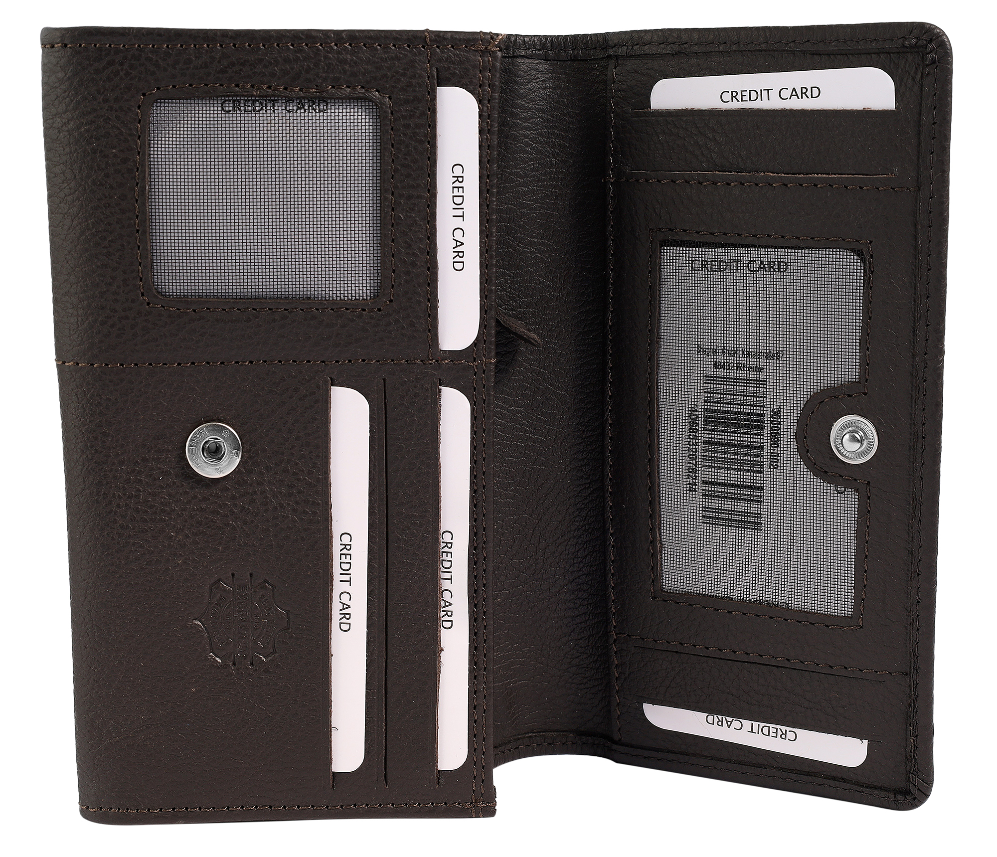Excellanc Damen Geldbörse, Echtleder (Nappa), RFID, Querformat, braun