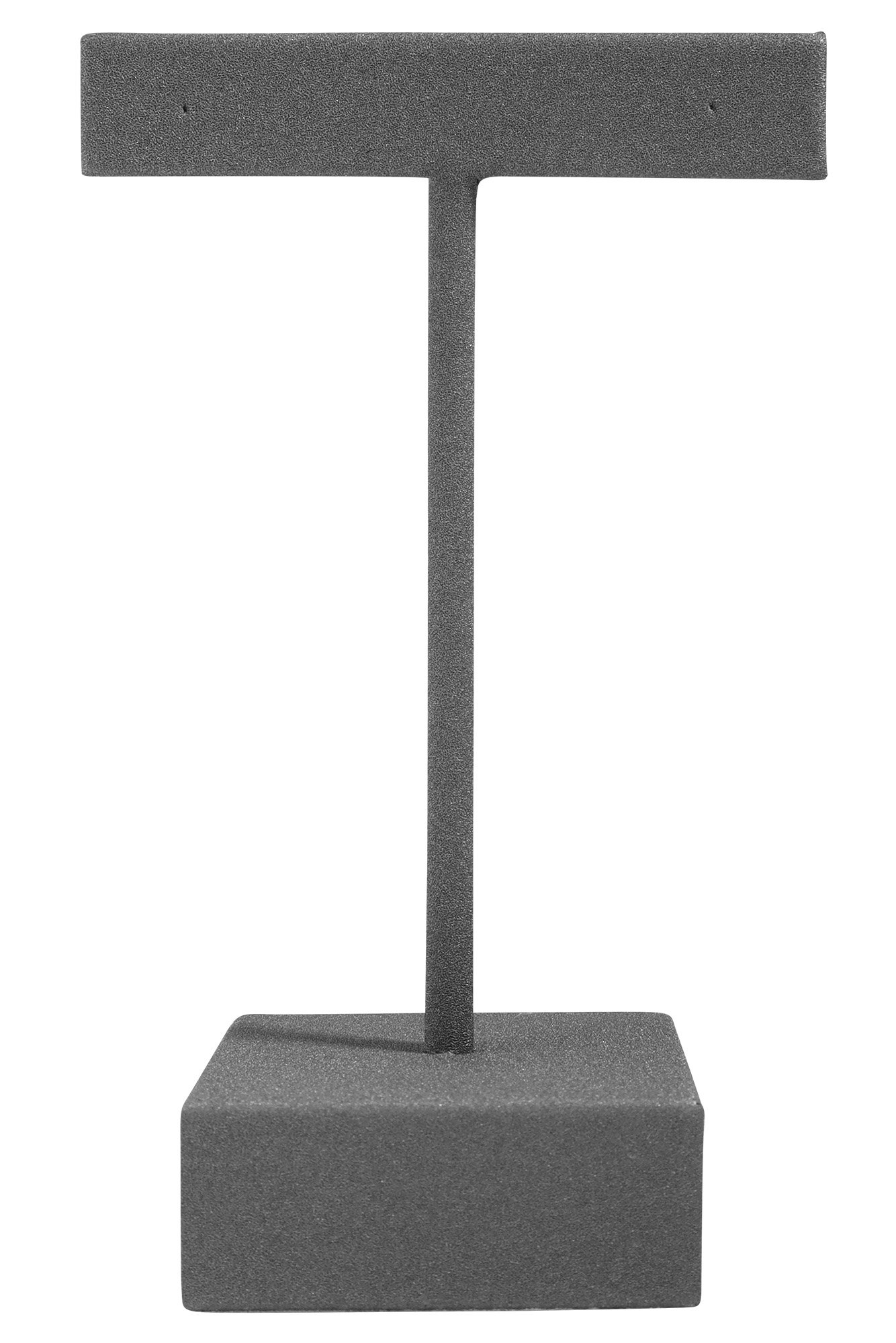 Aufsteller für Ohrringe/ Ohrhänger/ Creolen (Dekoserie Soft), PU-bezogen, 10,5 cm, grau