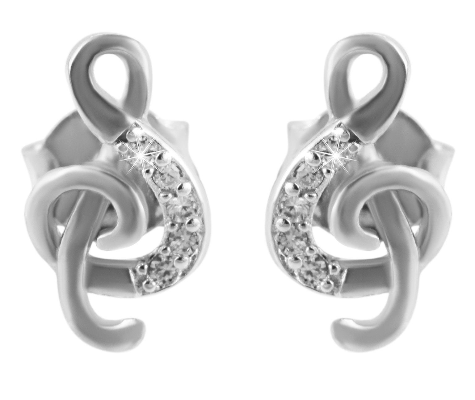 "Renwa", 925/- Echt Silber Schmuckset,Ohrringen und Anhänger mit Zirkonia, silberfarben, rhodiniert