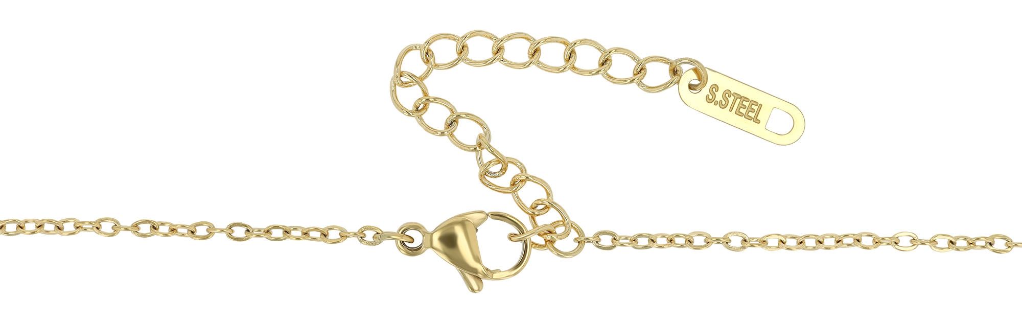 "Luxa" Edelstahl Halskette mit Herz-Medaillon, 43+5 cm, goldfarben