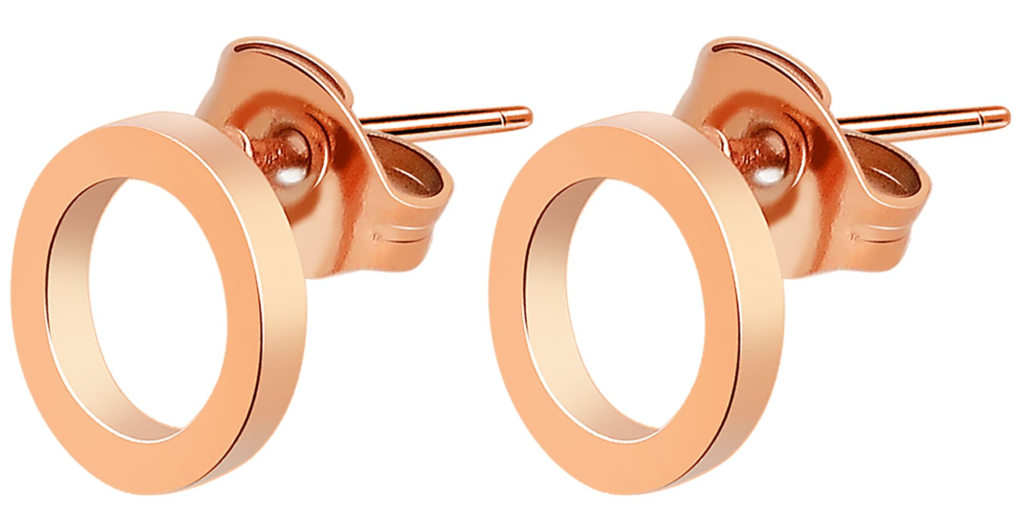 "Kiara" Edelstahl Ohrstecker - offener Kreis/ circle Ø 8 mm, roségoldfarbig