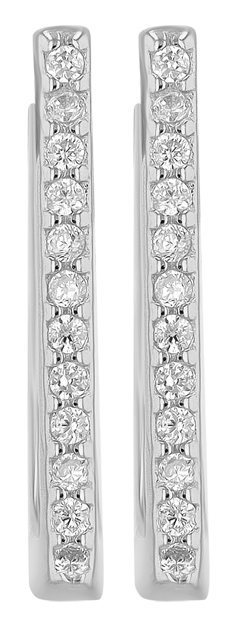 "Marielle" 925/- Echt Silber Creolen, Zirkonia, silberfarben rhodiniert