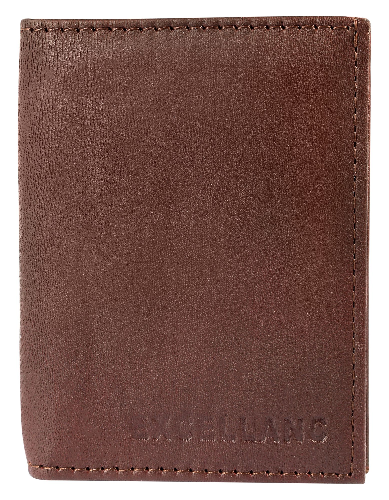 Excellanc Mini-Geldbörse aus Echtleder, Hochformat, duneklbraun