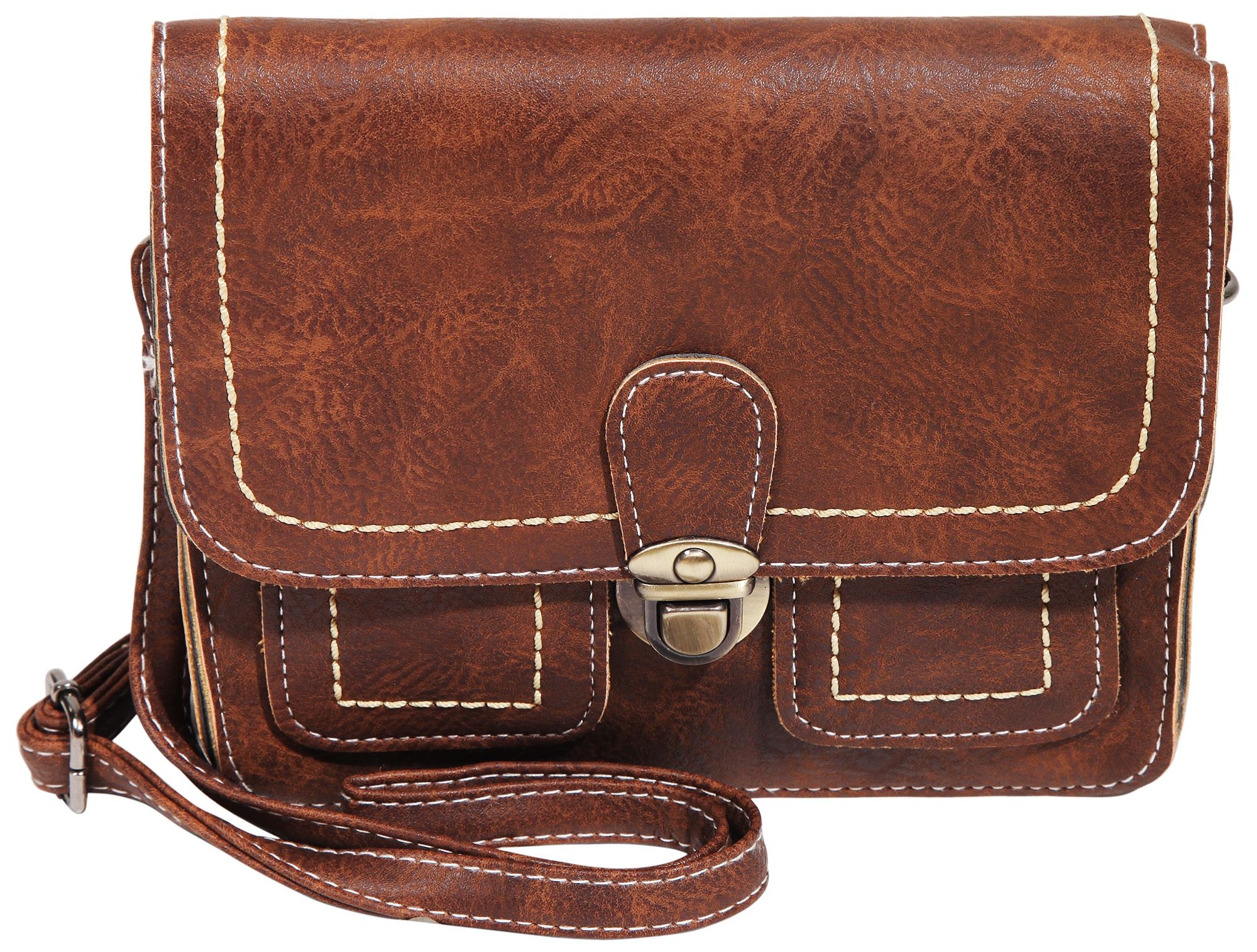 Damen Handtasche aus Lederimitation, braun