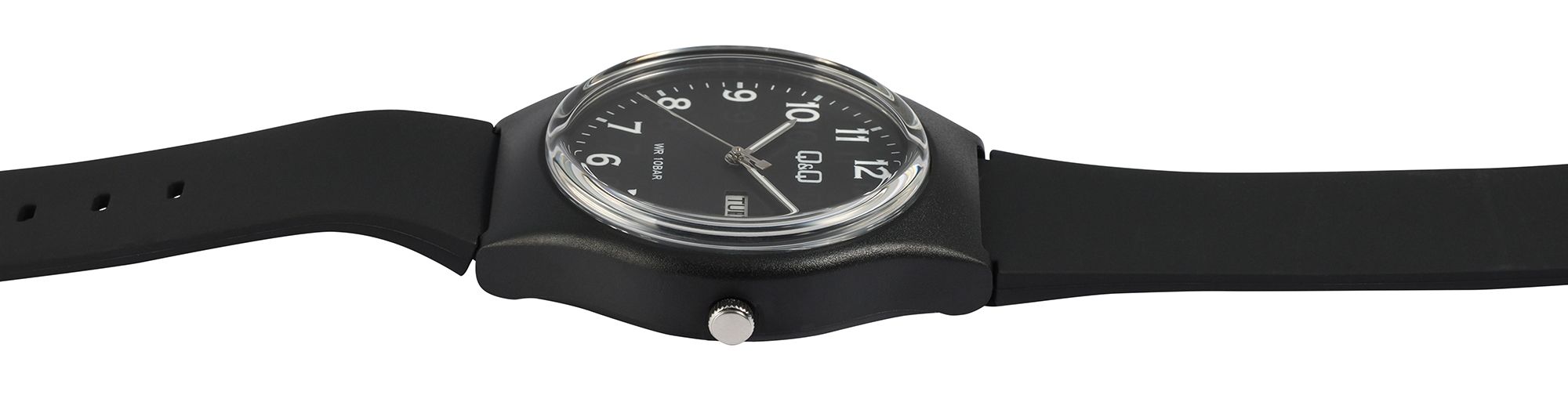 Q&Q Herren-/ Jugenduhr Silikonarmband, Ø 38 mm, schwarz