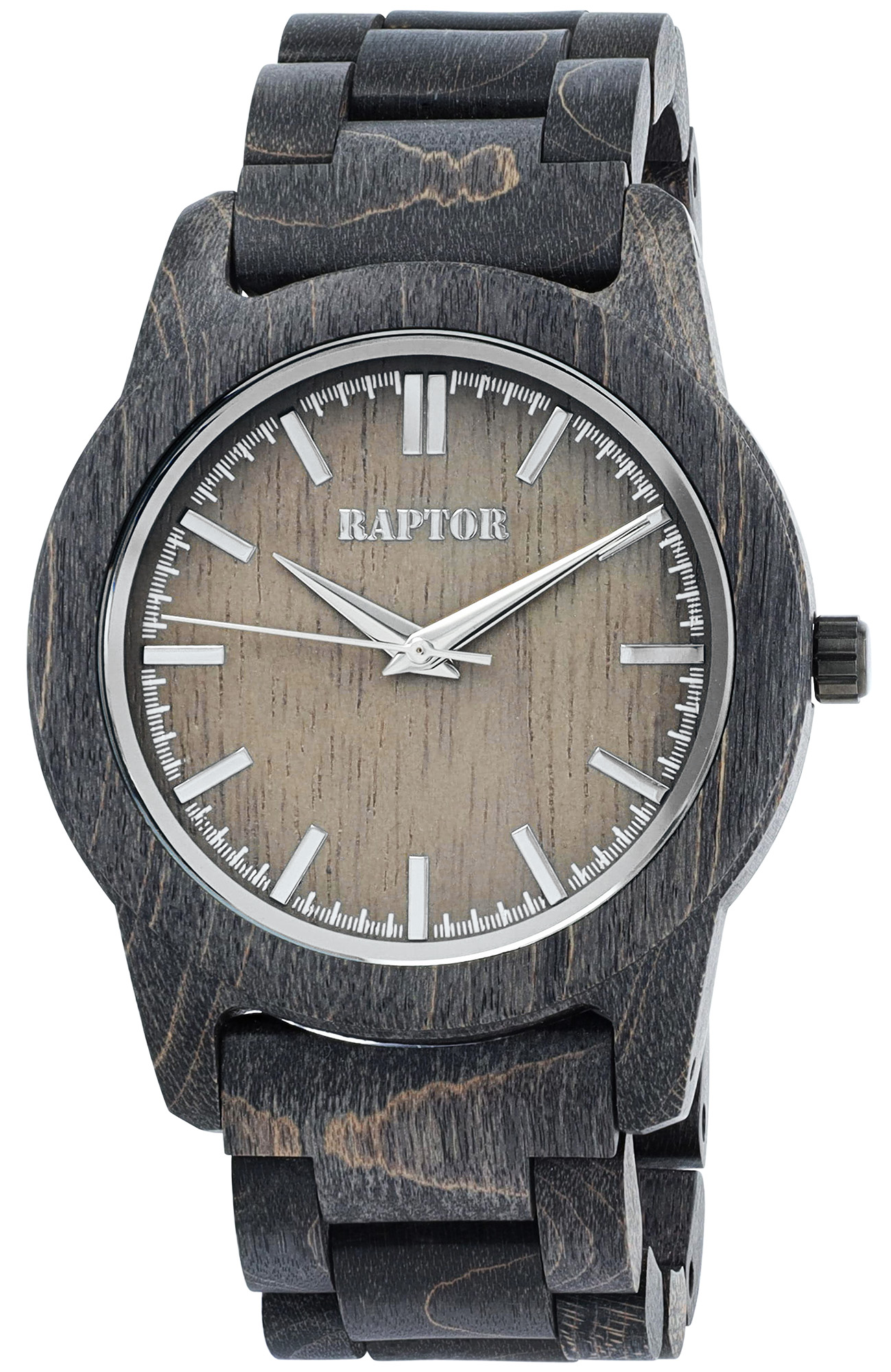 Raptor Herrenarmbanduhr "Elementary" aus dunkelgrauem Ahornholz