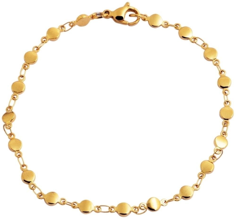 "Valeska", Akzent Schmuckset, Edelstahl, Kette 50 cm & Armband 21 cm, poliert, goldfarben