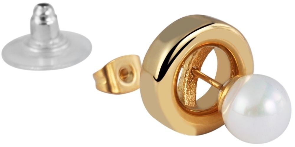 Akzent Edelstahl Ohrstecker mit 3 verschiedenen Ohrstecker im Set, VE 3 Stück, goldfarbig