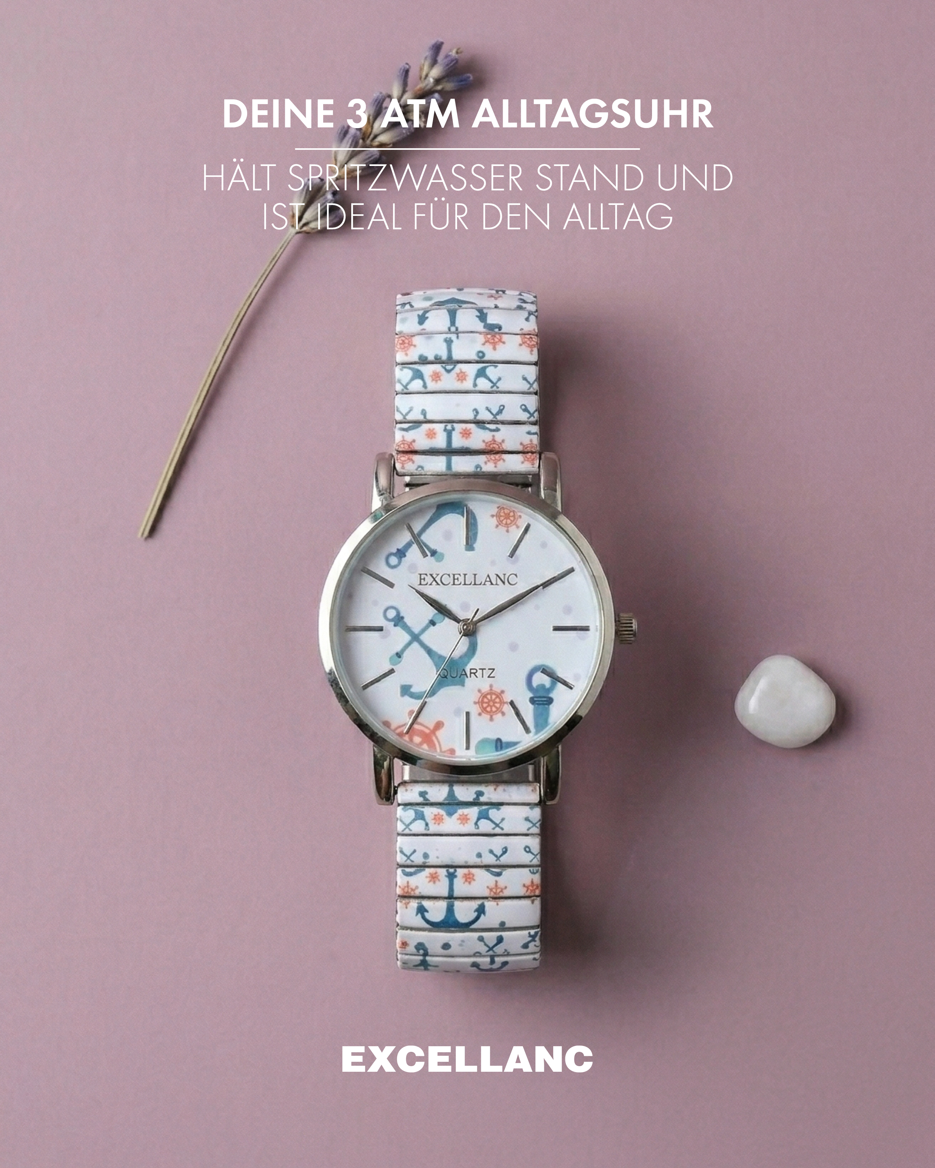Excellanc Damenuhr mit Edelstahlzugband