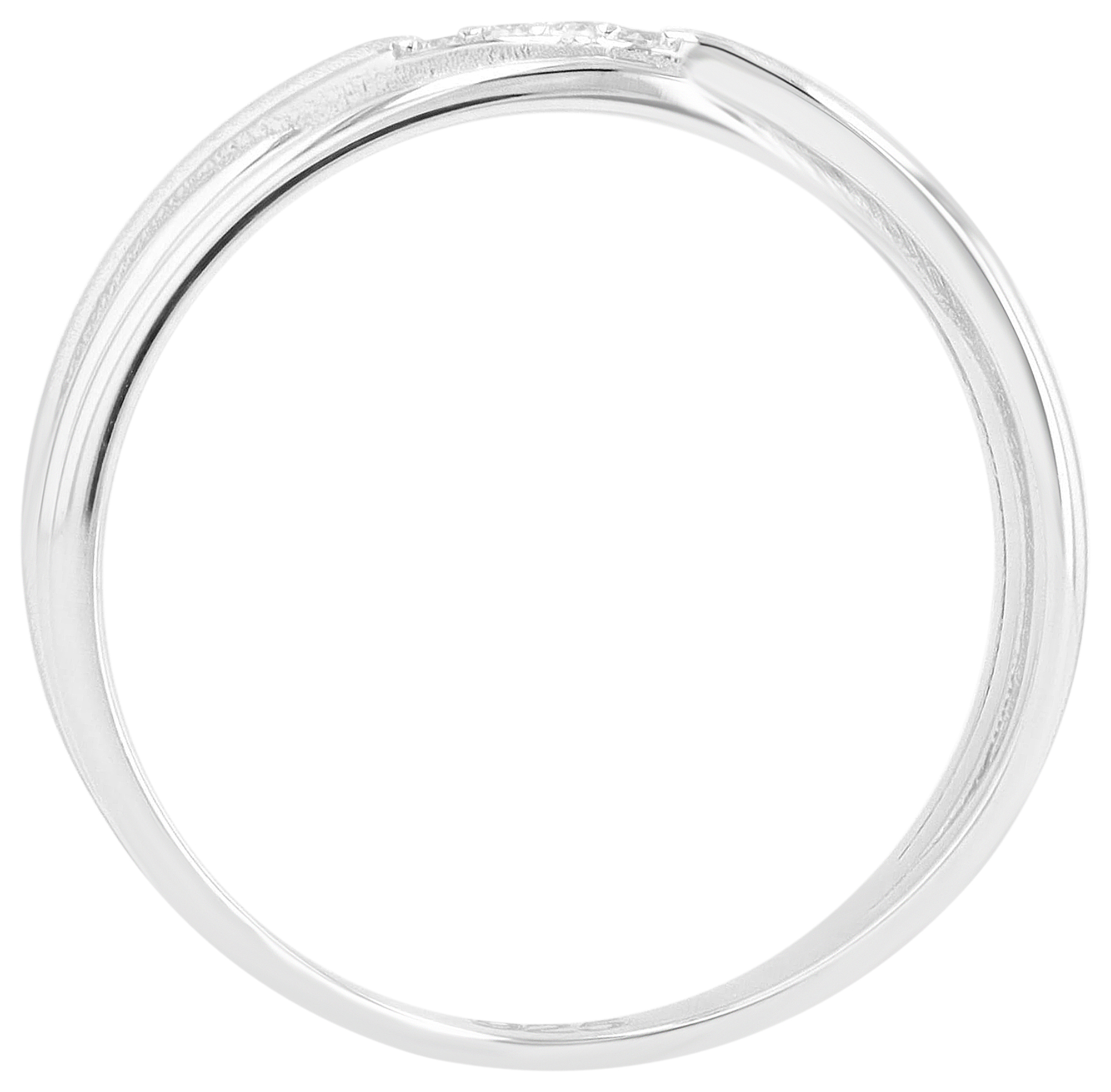 "Amy" 925/- Echt Silber Ring, 3-reihig, Zirkonia, rhodiniert, Gr. 58