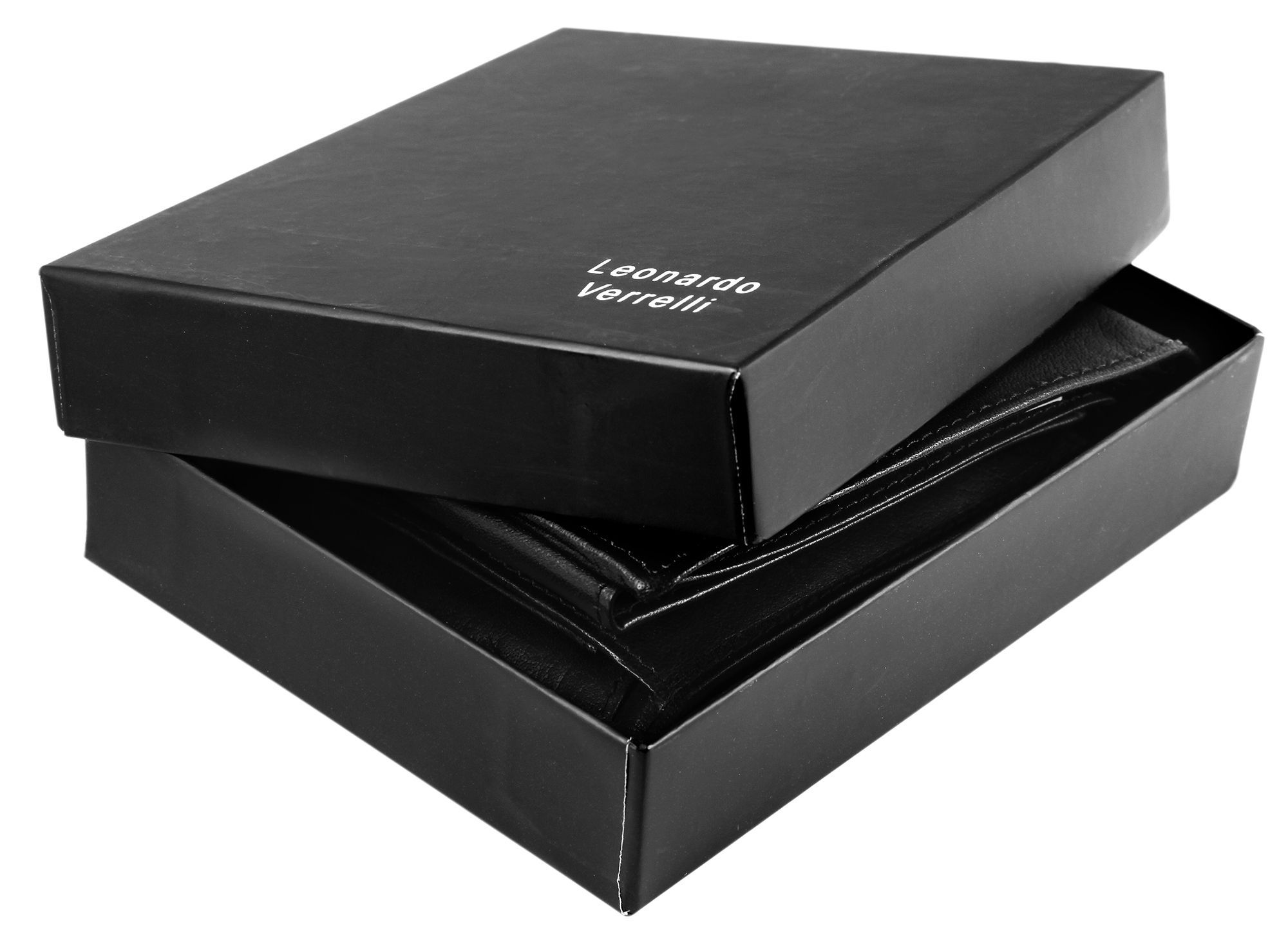 Leonardo Verrelli Herren Geldbörse aus Echtleder in schwarz. Format 12 x 9 cm.