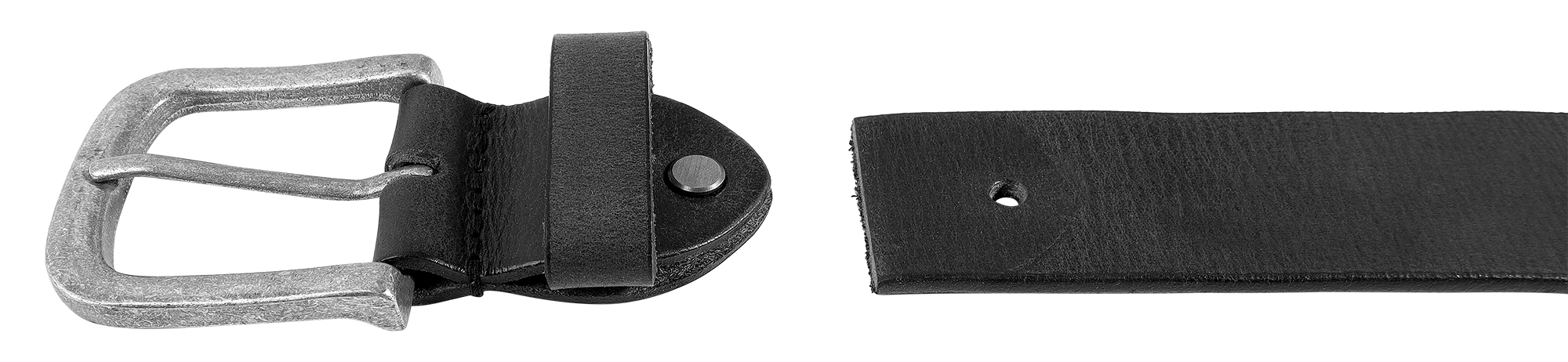 Leonardo Verrelli Echtleder Gürtel, schwarz, kürzbar, 90 cm