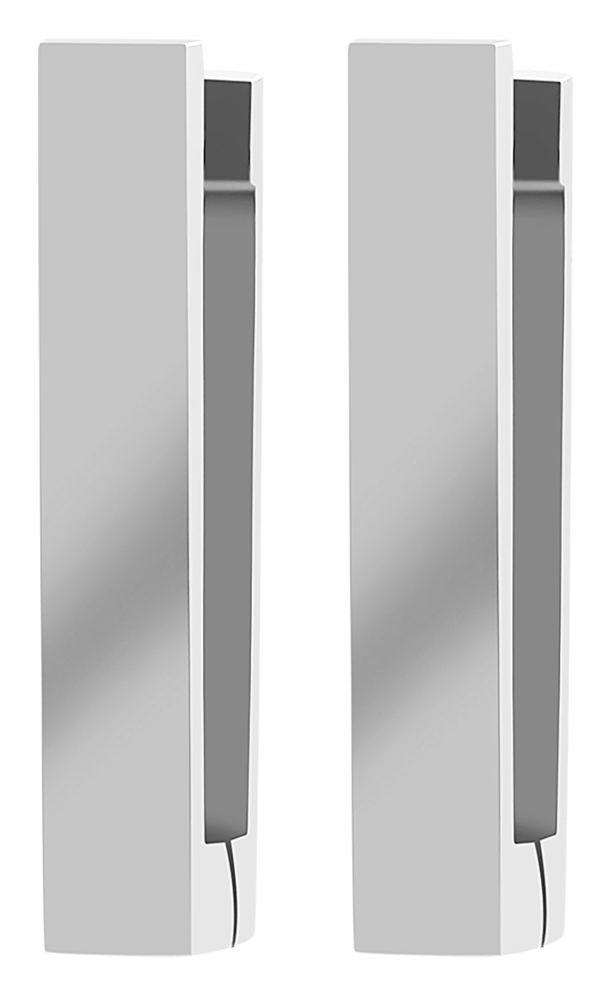 Akzent Klapp-Creolen "Kian", Edelstahl, rechteckig, silberfarben