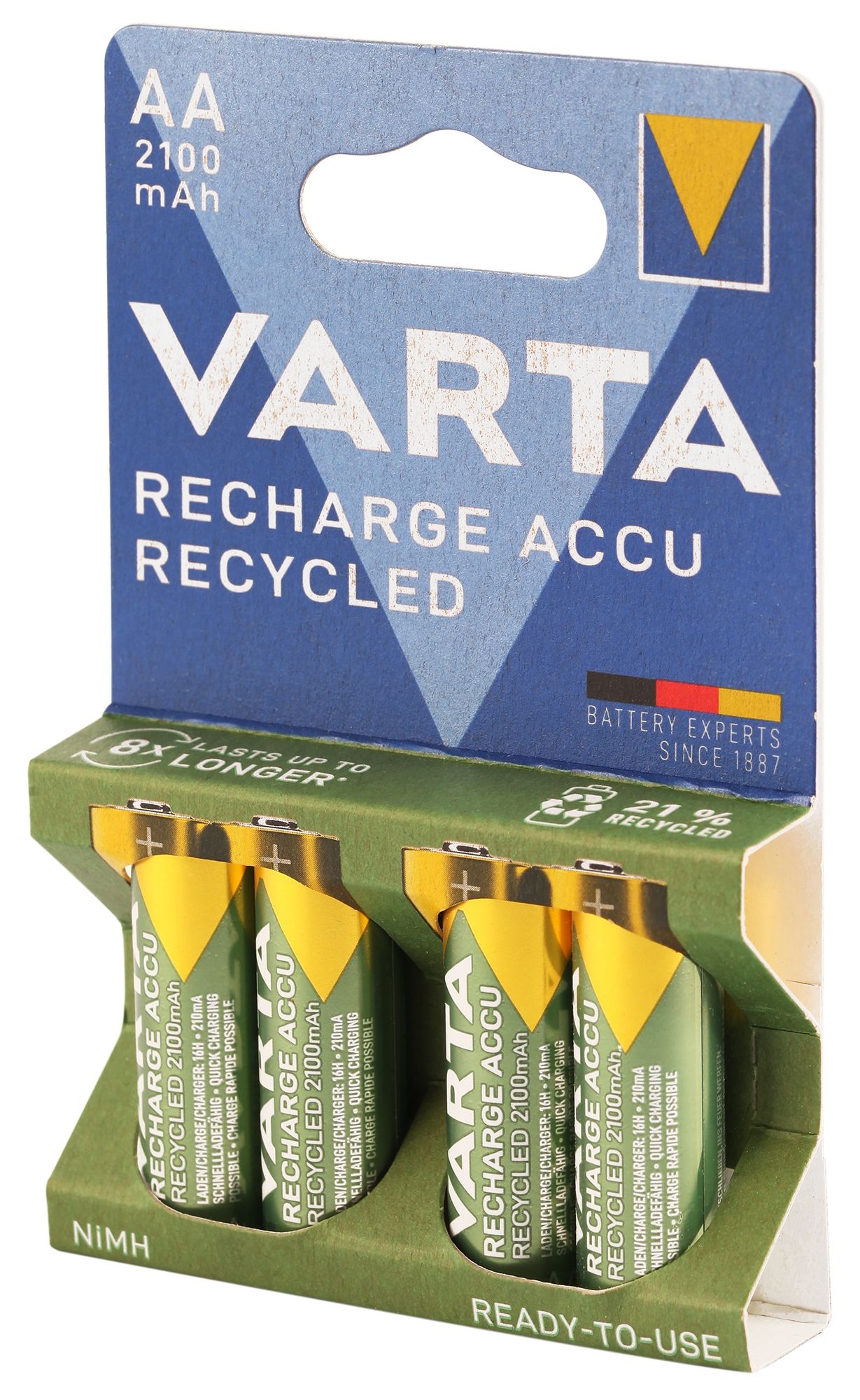 VARTA RECHARGE ACCU Recycled AA 2100mAh, 4er Blister
