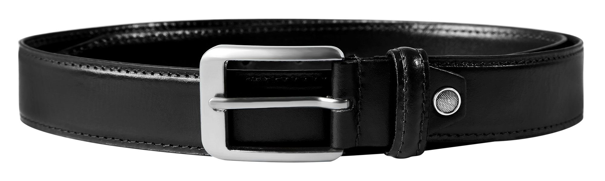 Leonardo Verrelli Gürtel Echt Leder Gürtel, kürzbar, schwarz, 100 cm