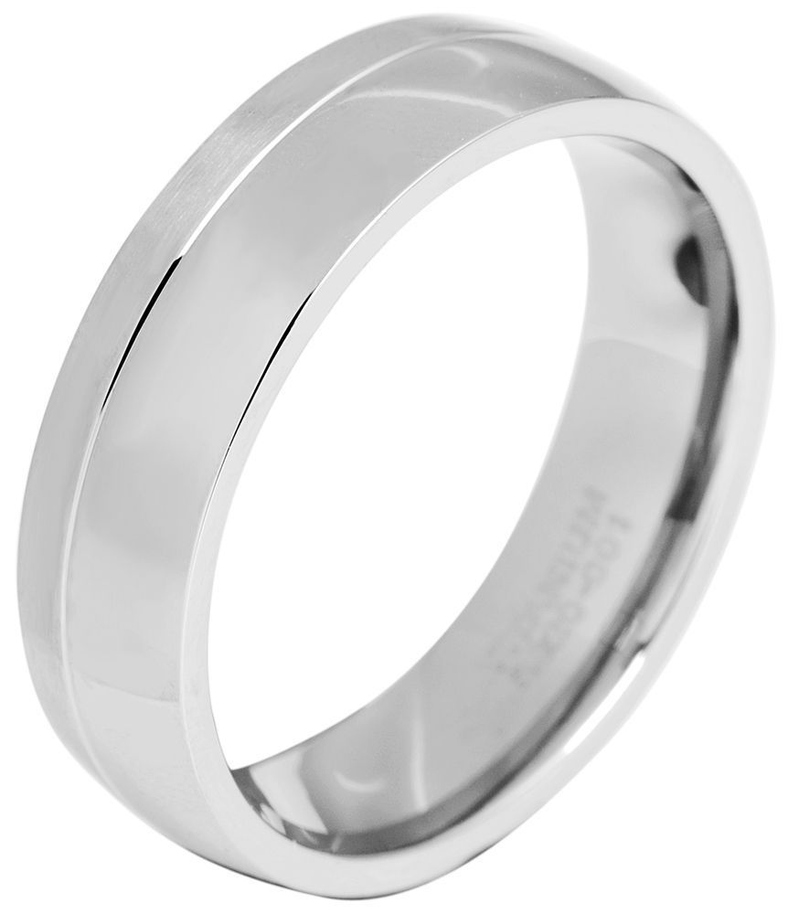 Akzent Herren-Partnerring aus Titan, silberfarbig, Gr. 72