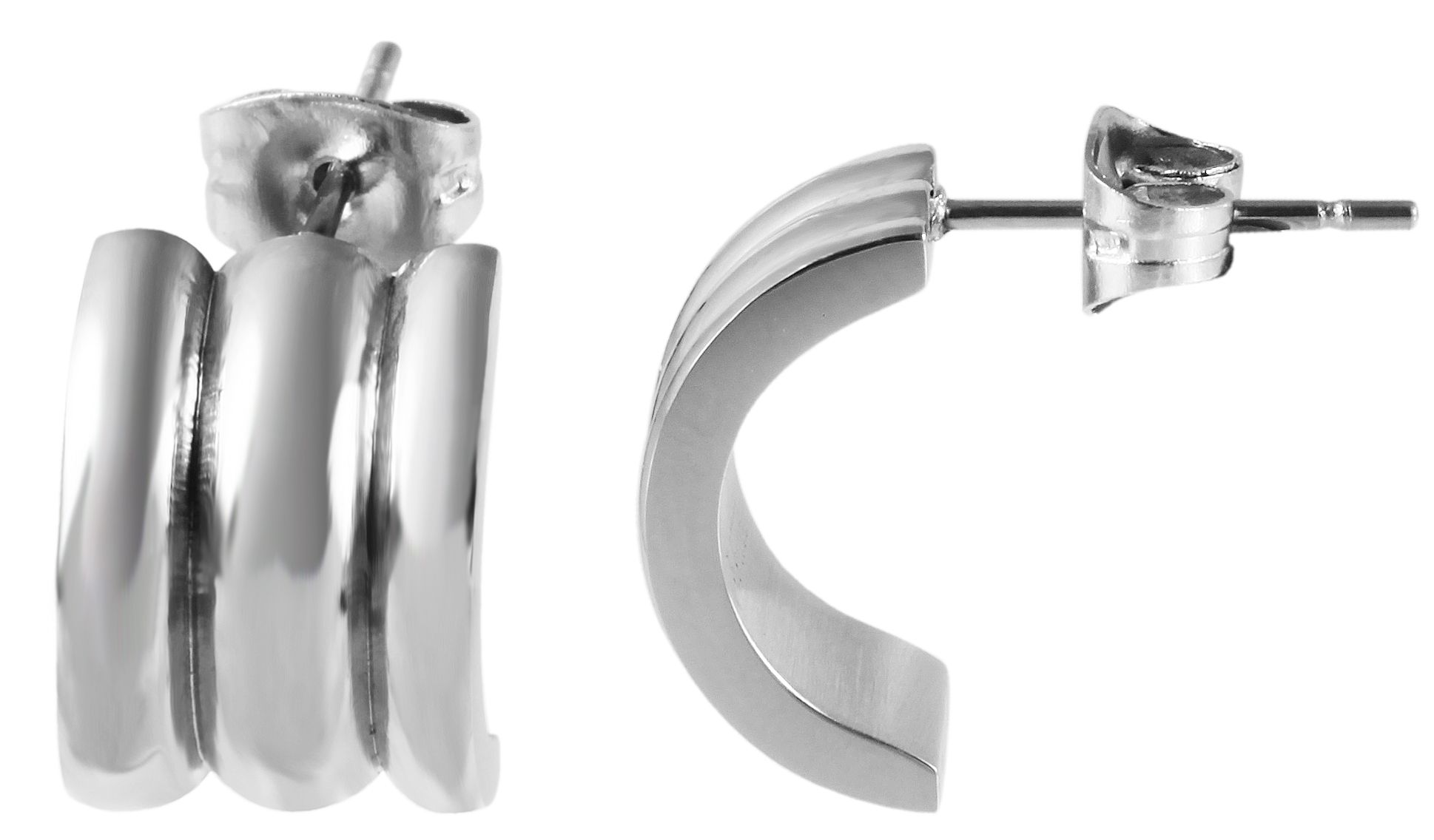 Akzent Edelstahl Schmuckset, Ohrstecker,Kette: 45cm + Anhänger