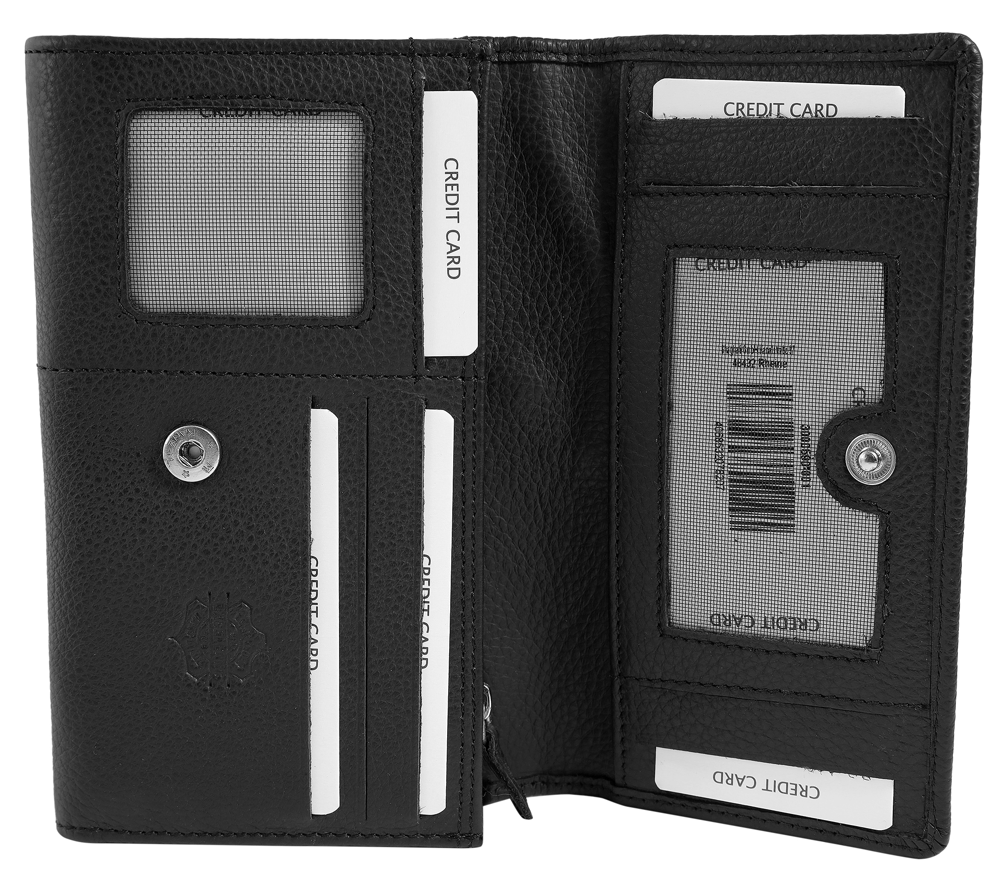 Excellanc Damen Geldbörse, Echtleder (Nappa), RFID, Querformat, schwarz