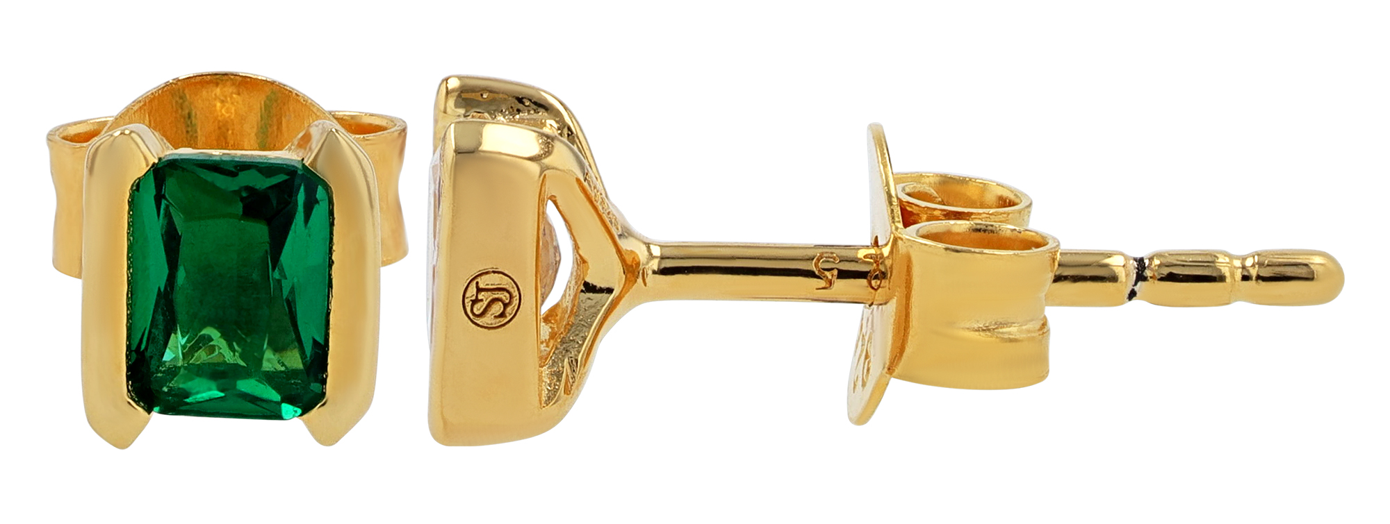 Sif Jakobs Jewellery 925/- Echt Silber Ohrstecker "Roccanova Piccolo", Zirkonia (grün), vgold.