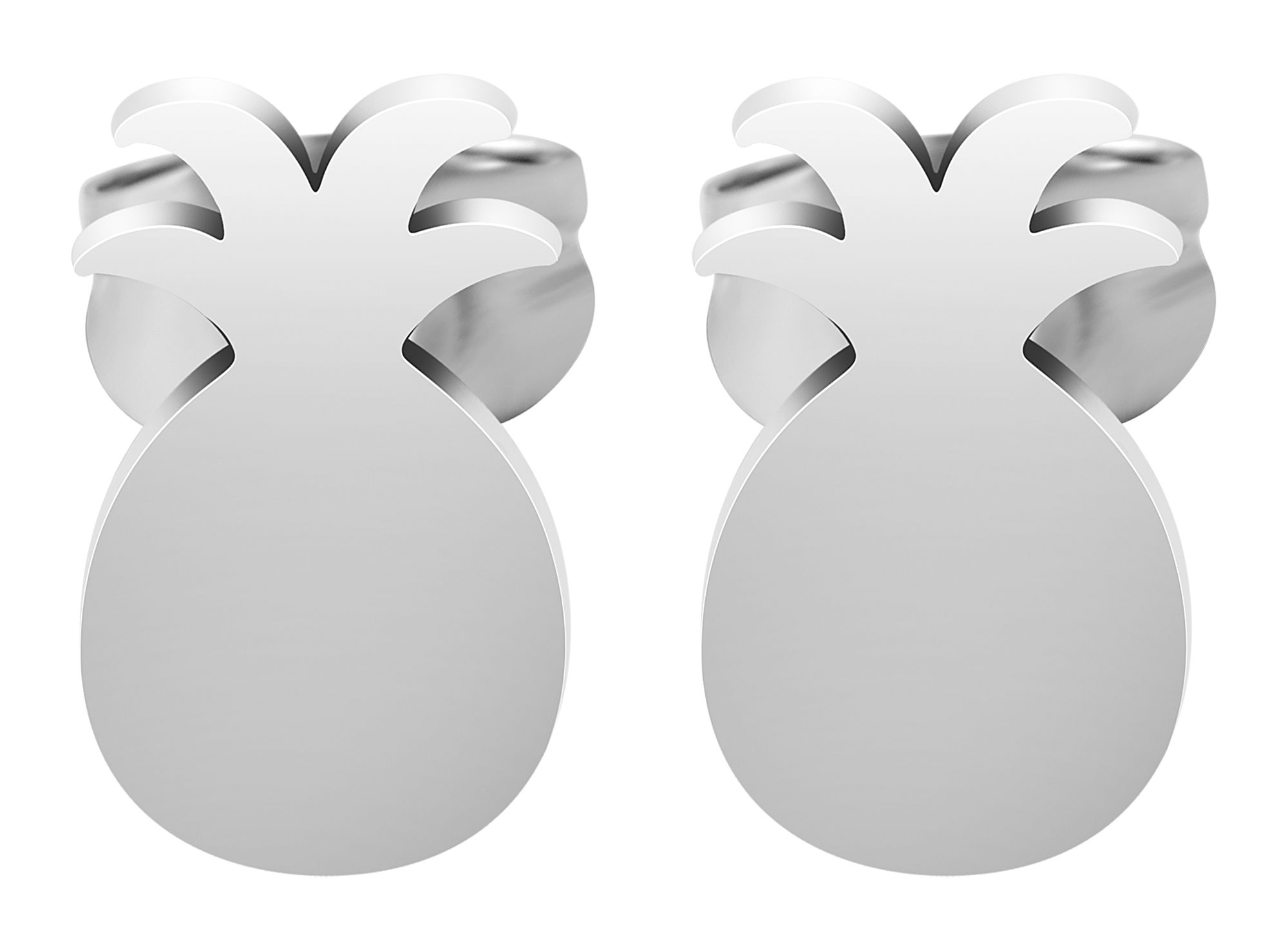 Akzent Edelstahl Ohrstecker mit Ananas Motiv, silberfarbig