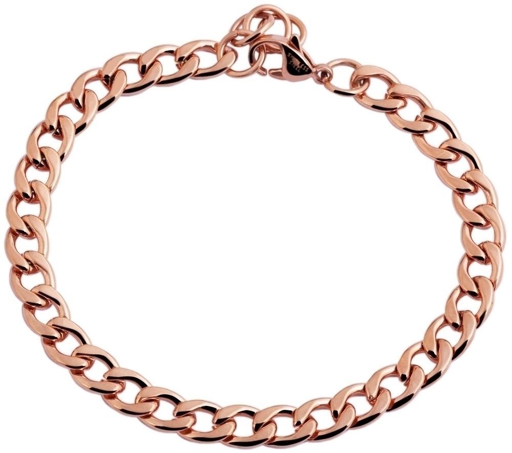 Akzent Panzerketten-Armband aus Edelstahl, roségoldfarben