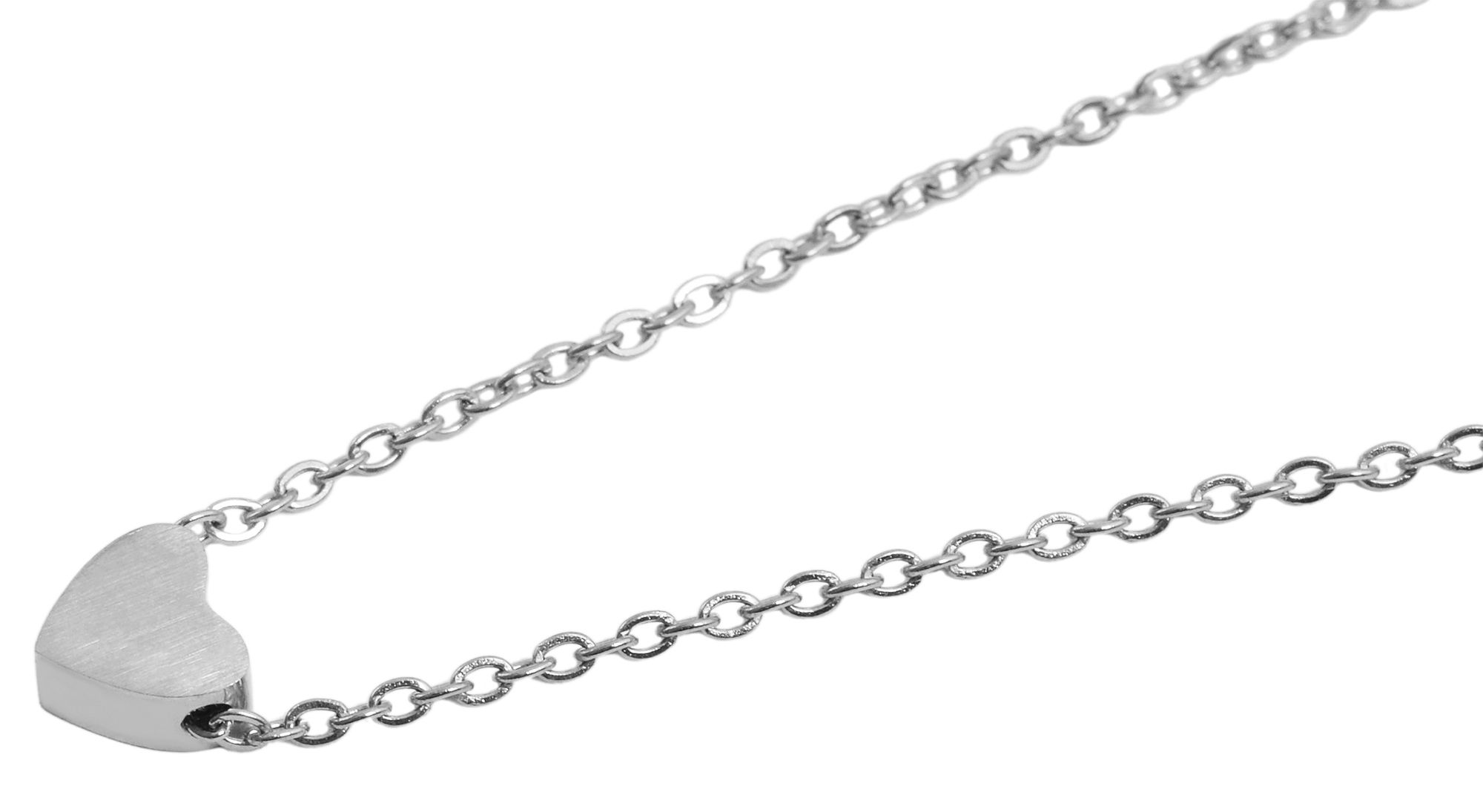 Akzent Edelstahl Halskette mit Anhänger, Länge: 43+5cm, silberfarbig